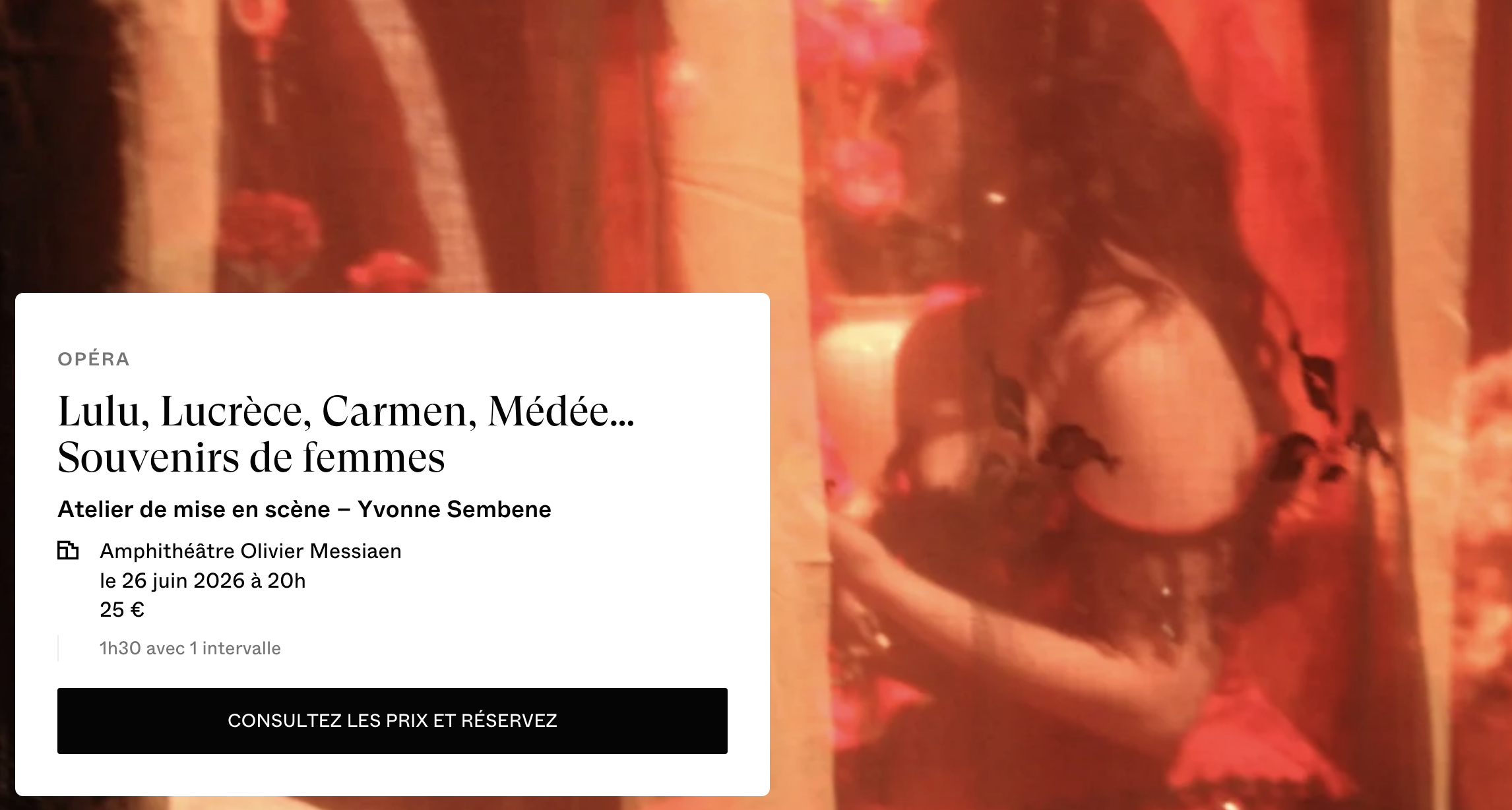 Opera  Lulu, Lucretia, Carmen, Medea... Memories of Women